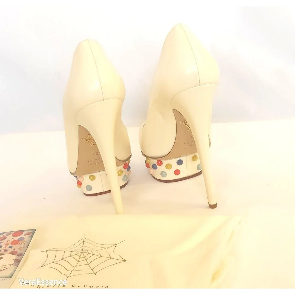 Charlotte Olympia Bejeweled Dolly Platform Pump Shoes SZ 38 MSRP $895 NWB - Picture 5 of 14